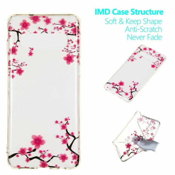 

Силиконовый (TPU) чехол Deexe Pretty Glossy для Samsung Galaxy S10 (G973) - Plum Blossom