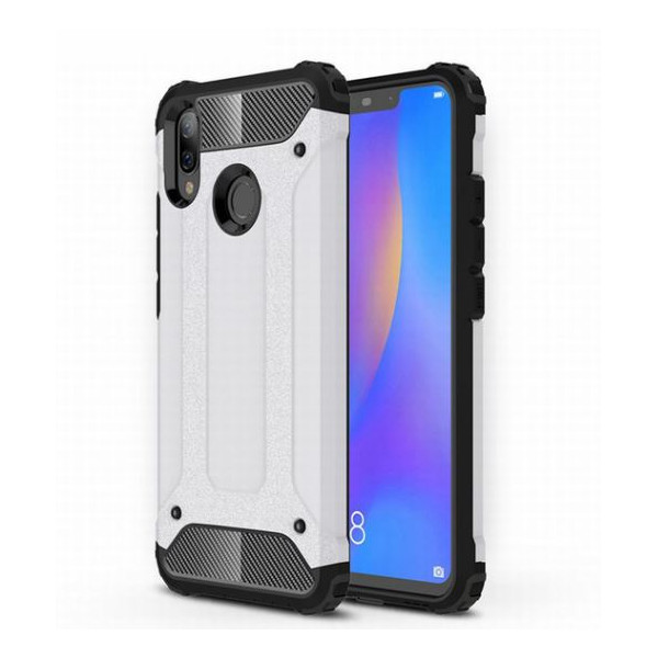 

Чехол бронированный противоударный TPU+PC Immortal для Huawei P Smart+ (nova 3i) (Серебряный) (663347)