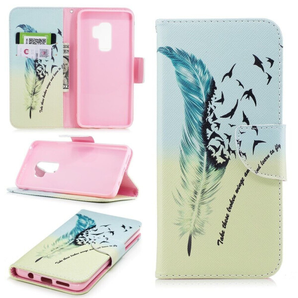 

Чехол Deexe Color Wallet для Samsung Galaxy S9 Plus (G965) - Feather Pattern