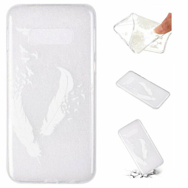 

Силиконовый (TPU) чехол Deexe Pretty Glossy для Samsung Galaxy S10e (G970) - White Feather