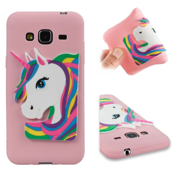 

Силиконовый чехол Deexe Unicorn 3D Series для Samsung Galaxy J3 2016 (J320) - Pink