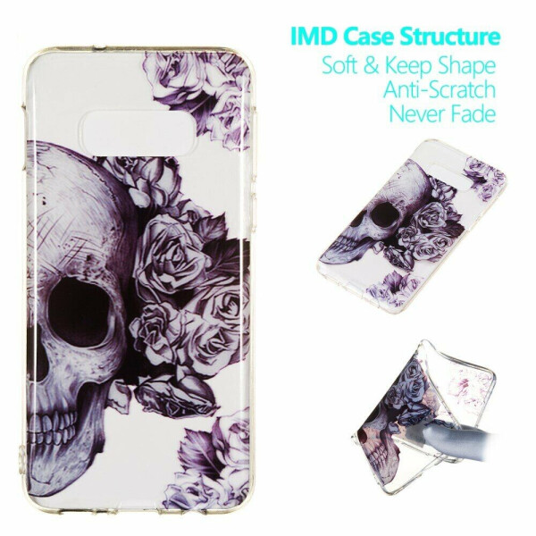 

Силиконовый (TPU) чехол Deexe Pretty Glossy для Samsung Galaxy S10e (G970) - Skull and Flower