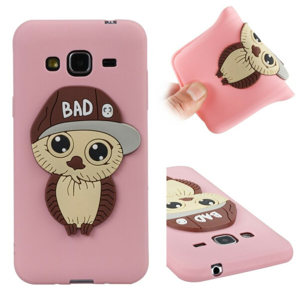 

Силиконовый (TPU) чехол Deexe Bad Owl 3D Series для Samsung Galaxy J3 2016 (J320) - Pink