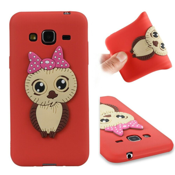 

Силиконовый (TPU) чехол Deexe Pretty Owl 3D Series для Samsung Galaxy J3 2016 (J320) - Red