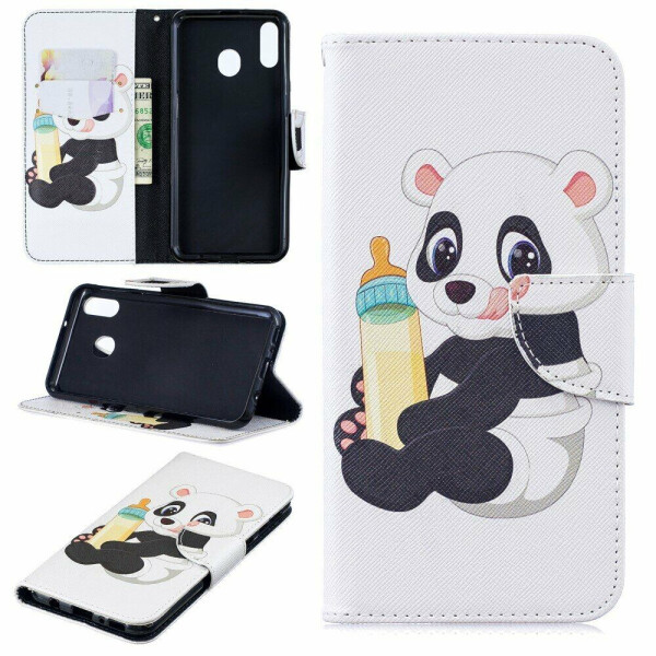 

Чехол-книжка Deexe Color Wallet для Samsung Galaxy M20 (M205) - Panda Holding a Bottle