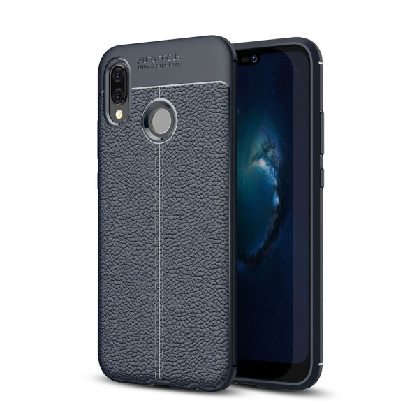 

Защитный чехол Deexe Leather Cover для Huawei P20 Lite - Dark Blue