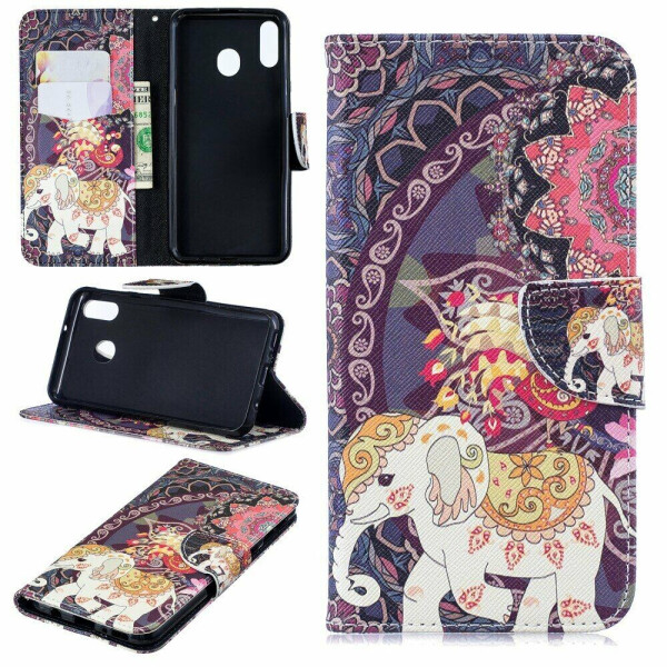 

Чехол-книжка Deexe Color Wallet для Samsung Galaxy M20 (M205) - Flower and Elephant