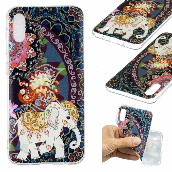 

Силиконовый (TPU) чехол Deexe Pretty Glossy для Samsung Galaxy M10 (M105) - Elephant and Peacock