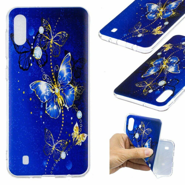 

Силиконовый (TPU) чехол Deexe Pretty Glossy для Samsung Galaxy M10 (M105) - Blue Butterfly