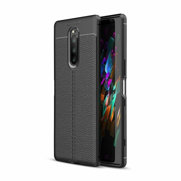 

Защитный чехол Deexe Leather Cover для Sony Xperia 1 - Black