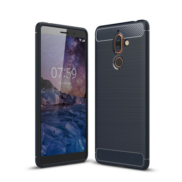 

Защитный чехол UniCase Carbon для Nokia 7 Plus - Dark Blue