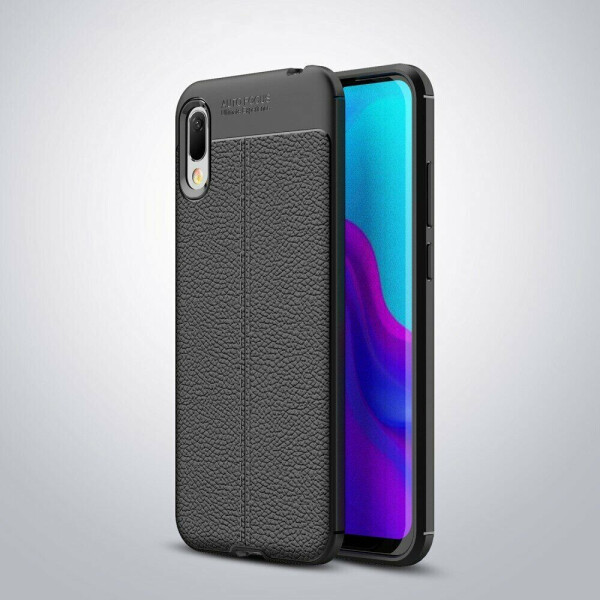 

Защитный чехол Deexe Leather Cover для Huawei Y6 2019 - Black