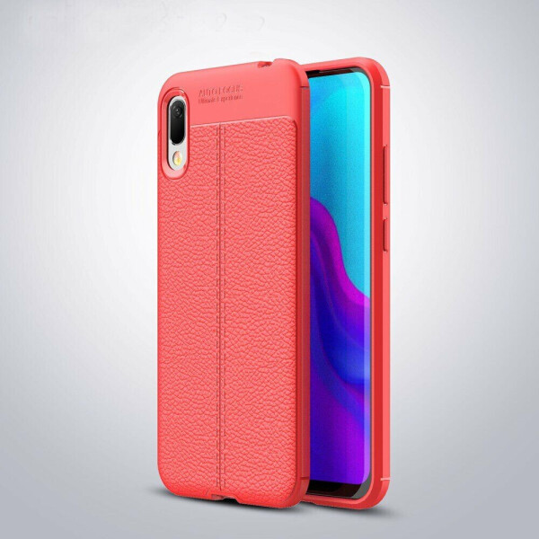 

Защитный чехол Deexe Leather Cover для Huawei Y6 2019 - Red