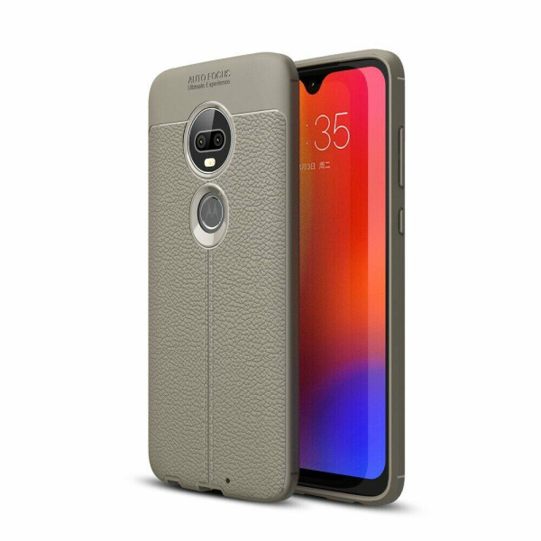 

Защитный чехол Deexe Leather Cover для Motorola Moto G7 / G7 Plus (XT1962/1965) - Grey