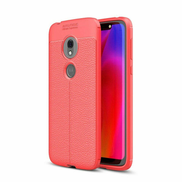 

Защитный чехол Deexe Leather Cover для Motorola Moto G7 Play (XT1952) - Red