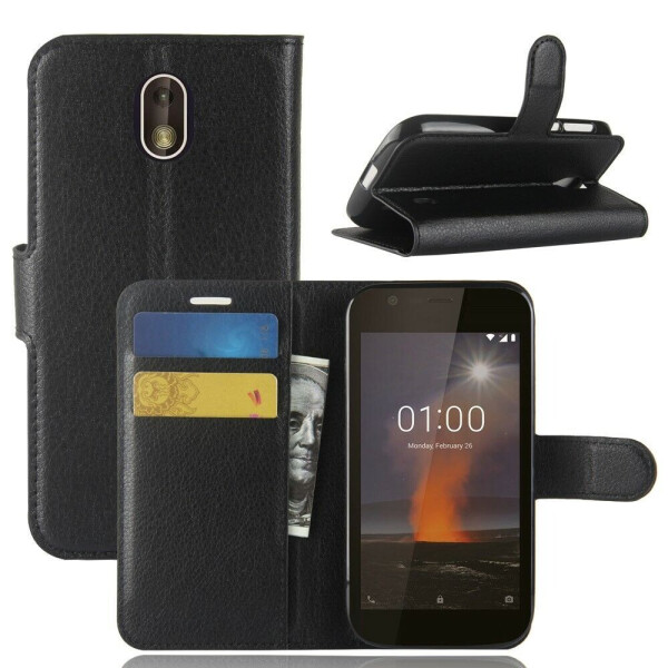

Чехол-книжка Deexe Wallet Style для Nokia 1 - Black