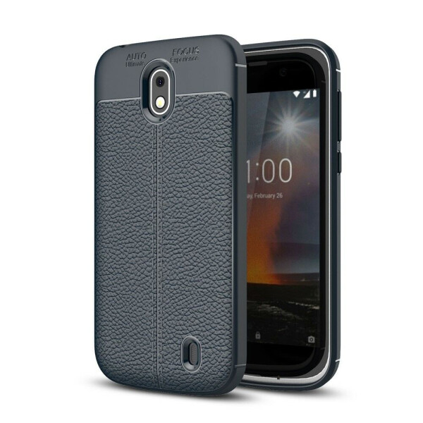 

Защитный чехол Deexe Leather Cover для Nokia 1 - Dark Blue