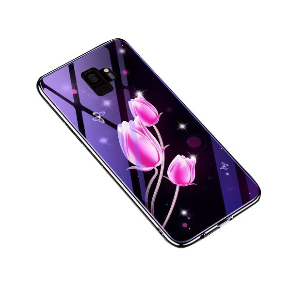 

TPU+Glass Fantasy с глянцевыми торцами для Samsung Galaxy S9 (Тюльпаны) (665708)