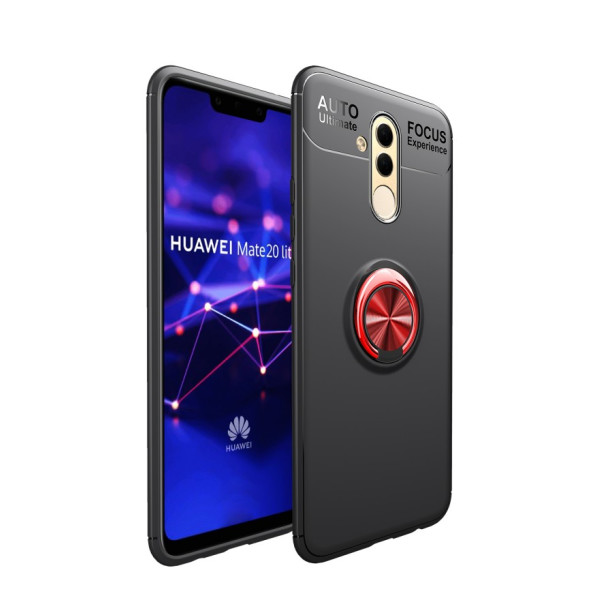 

TPU Deen ColorRing с креплением под магнитный держатель для Huawei Mate 20 lite (Черный / Красный) (665755)