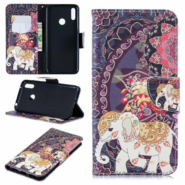 

Чехол-книжка Deexe Color Wallet для Huawei Y7 (2019) - Flower and Elephant