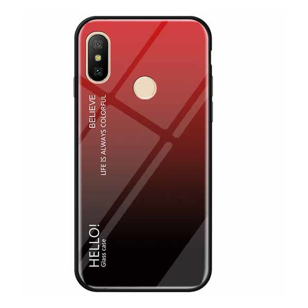 

TPU+Glass Gradient HELLO для Xiaomi Mi 8 (Красный) (665933)