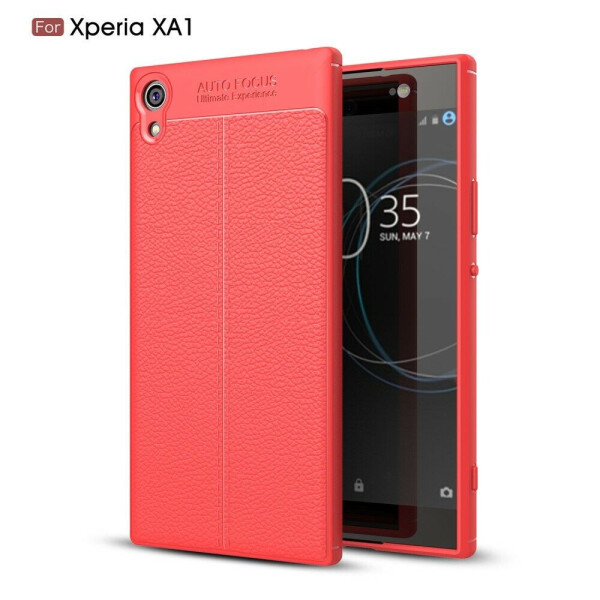 

Защитный чехол Deexe Leather Cover для Sony Xperia XA1 - Red