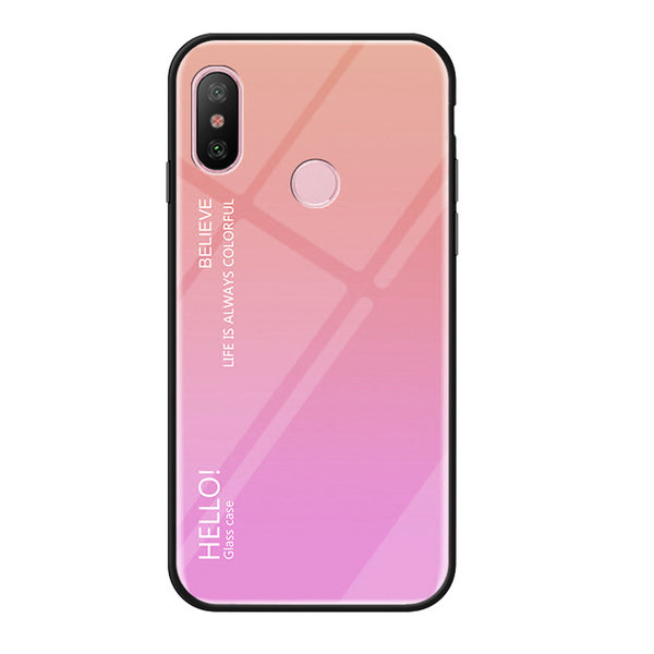 

Чехол TPU+Glass Gradient HELLO для Xiaomi Redmi Note 6 Pro (Розовый) (665959)