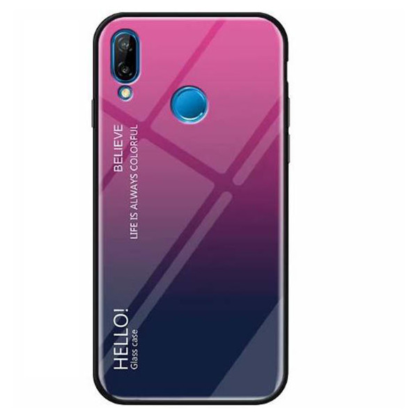 

TPU+Glass Gradient HELLO для Huawei P Smart+ (nova 3i) (Малиновый) (665984)
