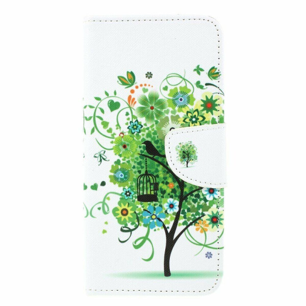 

Чехол-книжка Deexe Color Wallet для Samsung Galaxy M20 (M205) - Green Flower Tree