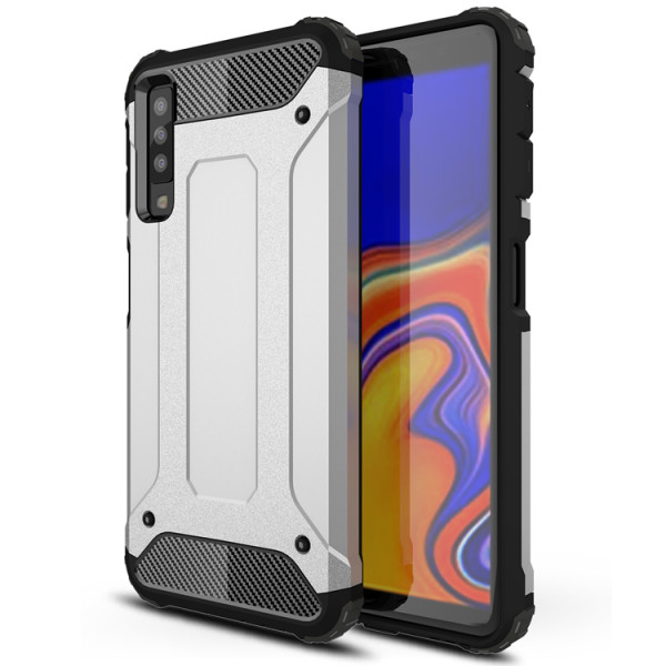 

бронированный противоударный TPU+PC Immortal для Samsung A750 Galaxy A7 (2018) (Серебряный) (678015)