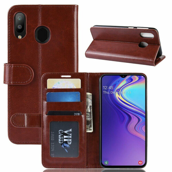 

Чехол-книжка Deexe Wallet Style для Samsung Galaxy M20 (M205) - Brown