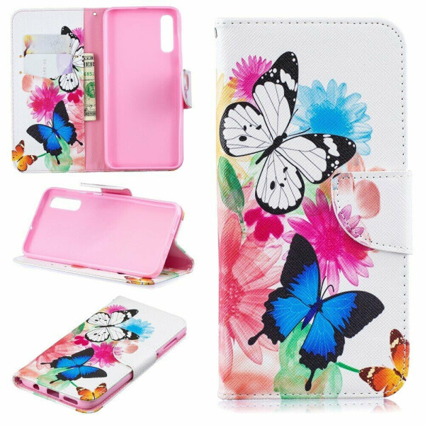 

Чехол-книжка Deexe Color Wallet для Samsung Galaxy A50 (A505) / A30s (A307) / A50s (A507) - Butterflies and Flowers