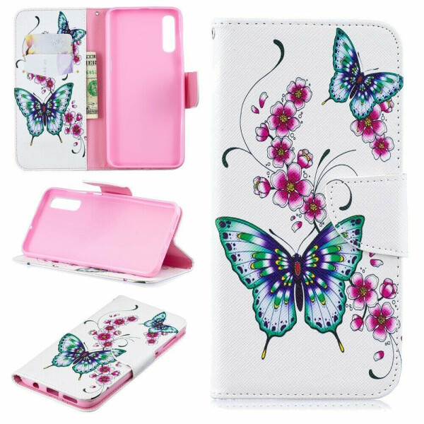 

Чехол-книжка Deexe Color Wallet для Samsung Galaxy A50 (A505) / A30s (A307) / A50s (A507) - Butterfly and Flower