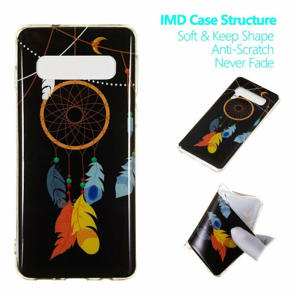 

Силиконовый (TPU) чехол Deexe LumiCase для Samsung Galaxy S10 (G973) - Feather Dream Catcher
