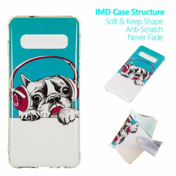 

Силиконовый (TPU) чехол Deexe LumiCase для Samsung Galaxy S10 (G973) - Dog Listening to Music