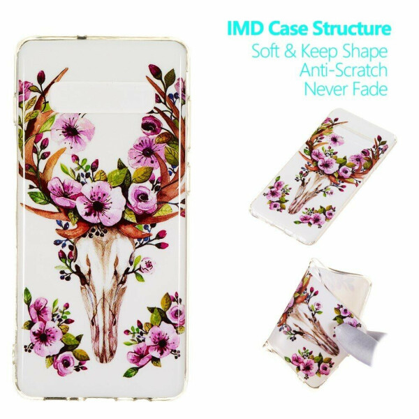 

Силиконовый (TPU) чехол Deexe LumiCase для Samsung Galaxy S10 Plus (G975) - Flowered Elk