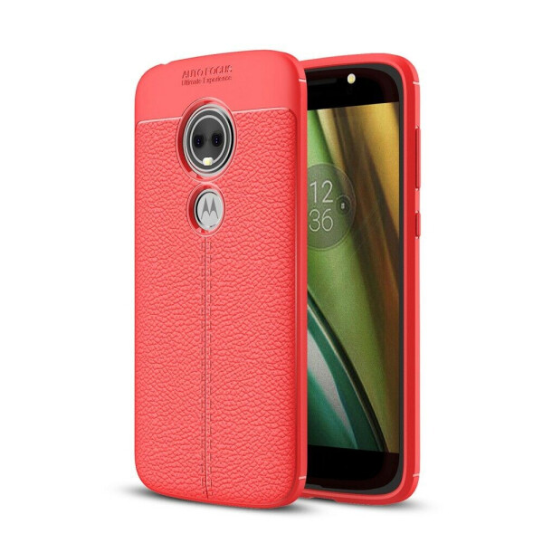 

Защитный чехол Deexe Leather Cover для Motorola Moto E5 Play - Red