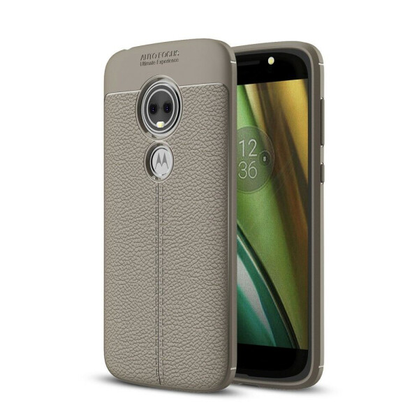 

Защитный чехол Deexe Leather Cover для Motorola Moto E5 Play - Grey