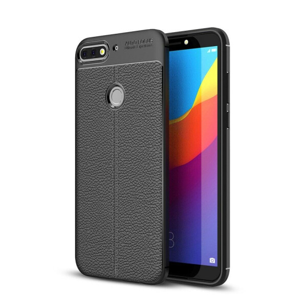 

Защитный чехол Deexe Leather Cover для Huawei Y7 2018 / Y7 Prime 2018 / Honor 7C Pro - Black