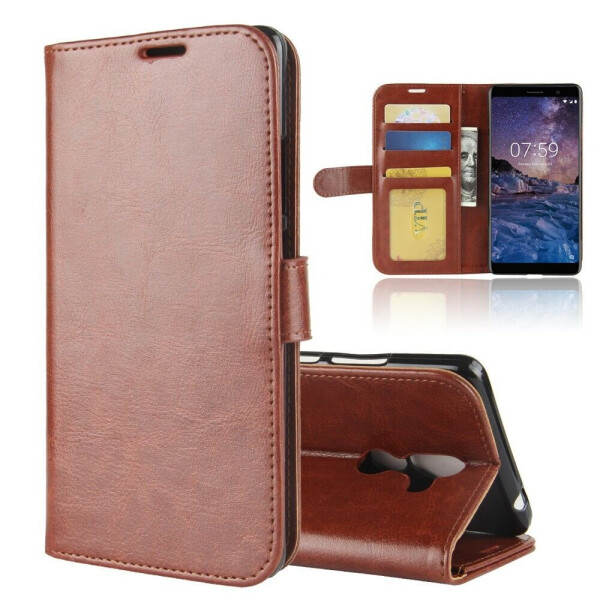 

Чехол-книжка Deexe Wallet Style для Nokia 7 Plus - Brown