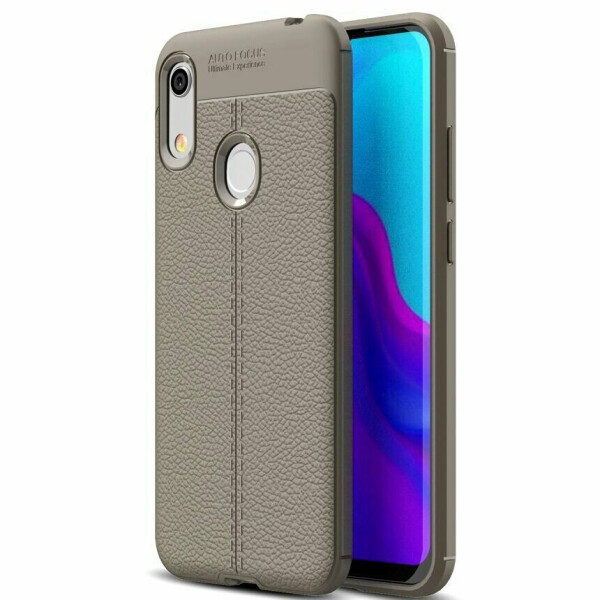 

Защитный чехол Deexe Leather Cover для Huawei Honor 8A / Honor 8A Prime / Y6s 2019 - Grey