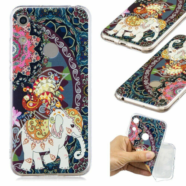 

Силиконовый (TPU) чехол Deexe Pretty Glossy для Huawei Honor 8A / Honor 8A Prime / Y6s 2019 - Flower and Elephant