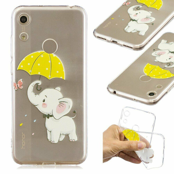 

Силиконовый (TPU) чехол Deexe Pretty Glossy для Huawei Honor 8A / Honor 8A Prime / Y6s 2019 - Elephant Holding an Umbrella