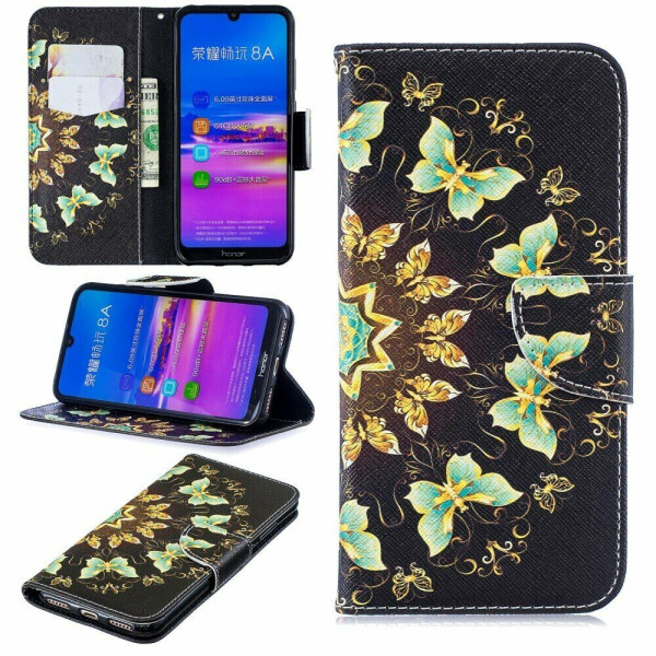 

Чехол-книжка Deexe Color Wallet для Huawei Honor 8A / Honor 8A Prime / Y6s 2019 - Colorized Butterfly
