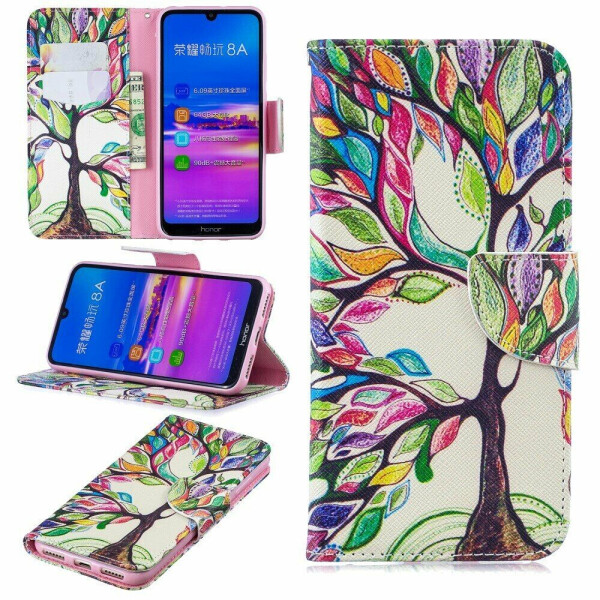 

Чехол-книжка Deexe Color Wallet для Huawei Honor 8A / Honor 8A Prime / Y6s 2019 - Colorized Tree
