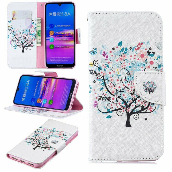 

Чехол-книжка Deexe Color Wallet для Huawei Honor 8A / Honor 8A Prime / Y6s 2019 - Flowered Tree