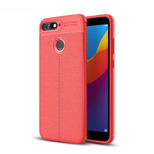 

Защитный чехол Deexe Leather Cover для Huawei Y6 Prime 2018 / Honor 7A Pro - Red