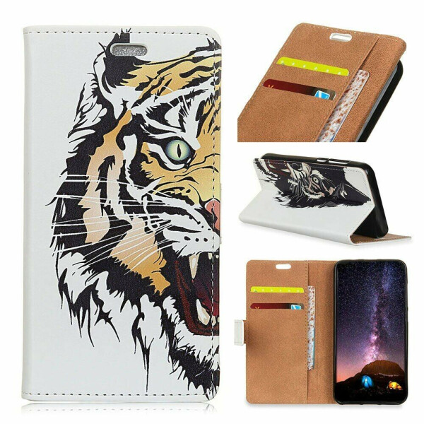 

Чехол Deexe Life Style Wallet для Huawei Honor 10 Lite - Fierce Tiger