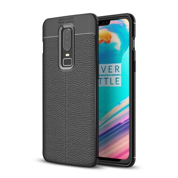 

Защитный чехол Deexe Leather Cover для OnePlus 6 - Black