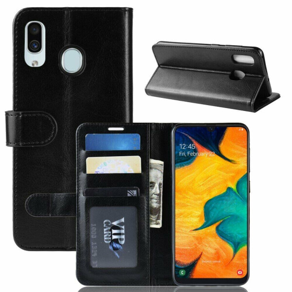 

Чехол-книжка Deexe Wallet Style для Samsung Galaxy A30 (A305) / A20 (A205) - Black